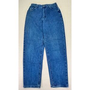 Vintage LEE Women's 12 PET Dark Wash Denim Blue Jeans High Rise Tapered Western
